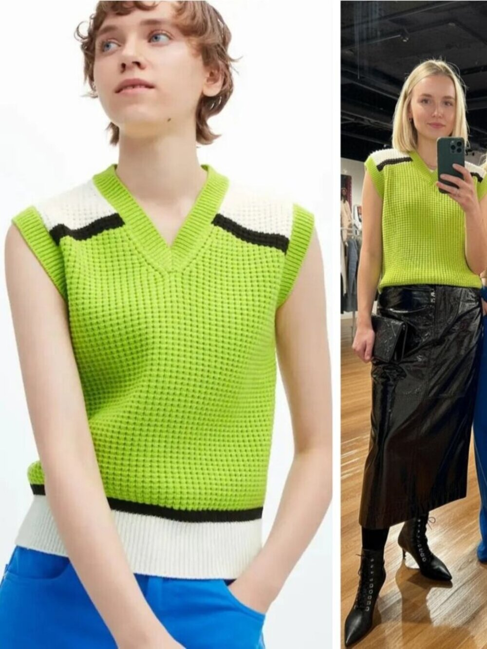 MARNI X UNIQLO Popcorn Knitted V-Neck Sweater Size Large